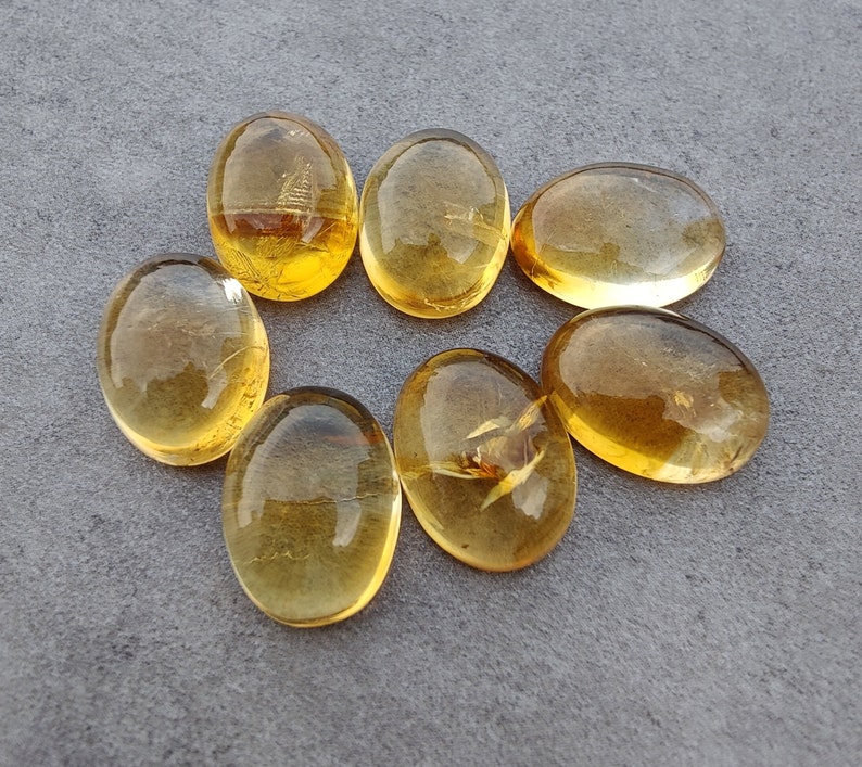 Cabochon en citrine naturelle à dos plat, forme ovale, calibrées AAA , pierres précieuses de qualité en gros, tailles personnalisées disponibles image 6