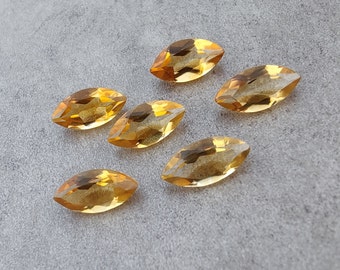 Pierres précieuses en gros calibrées en forme de marquise de citrine naturelle de qualité AAA +, tailles personnalisées disponibles