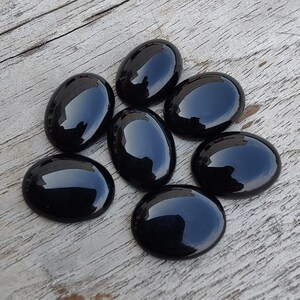 Natural Black Onyx Oval Shape Cabochon Flat Back Calibrated Wholesale AAA Quality Gemstones, All Sizes Available zdjęcie 7