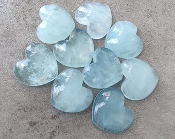 Natural Aqua Milky Heart Cabochon: AAA+ Gemstone