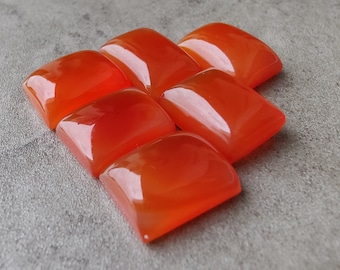 Natural Carnelian Cabochon: Rectangle Orange Gemstone, AAA+ Quality