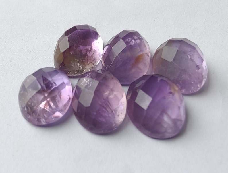 AAA Quality Natural Amethyst Oval Shape Rose Cut Flat Back Calibrated