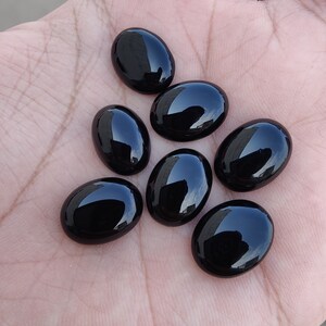 Natural Black Onyx Oval Shape Cabochon Flat Back Calibrated Wholesale AAA Quality Gemstones, All Sizes Available zdjęcie 5