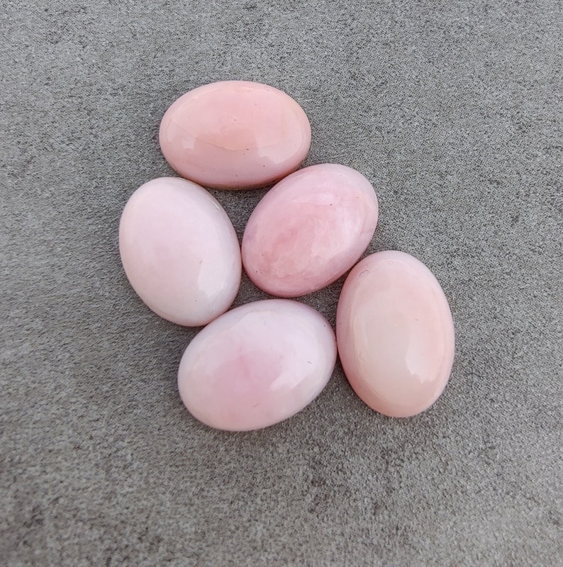 Cabochon de forme ovale, dos plat, opale rose naturelle de qualité AAA , pierres précieuses calibrées en gros, tailles personnalisées disponibles image 4
