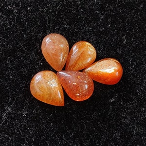 Pierre de soleil naturelle de qualité AAA forme de larme Cabochon à dos plat en forme de poire calibrée, pierres précieuses en gros, toutes les tailles disponibles image 8