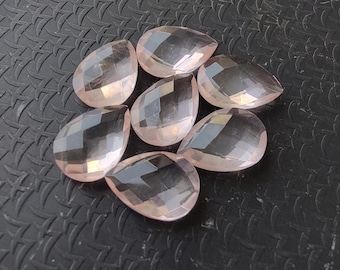 AAA Rose Quartz Briolette Pear : Teardrop Shape Calibrated Gemstones