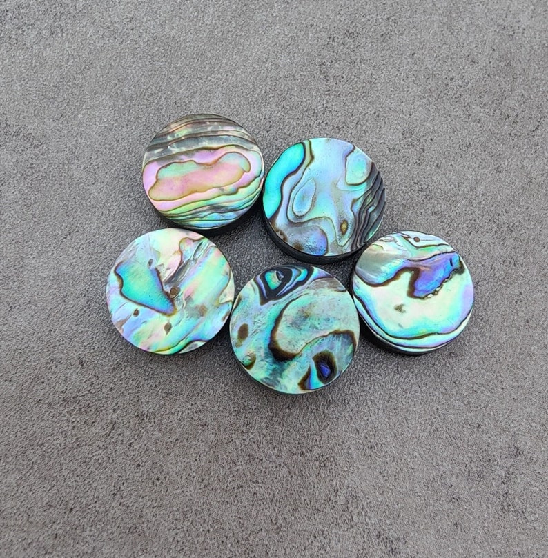 Natural Abalone Shell Round Shape Cabochon Flat Back Calibrated AAA Quality Wholesale Gemstones, All Sizes Available zdjęcie 1