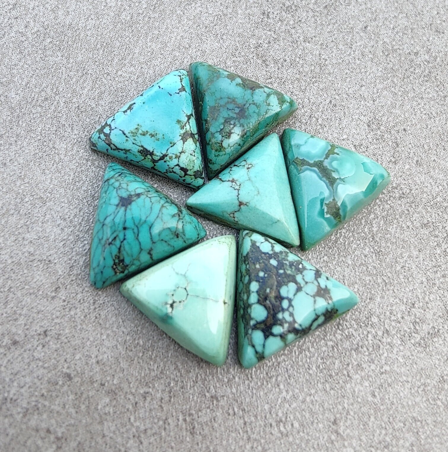 Antique Tibetan Turquoise ✳Triangle✳ Natural Tibetan Turquoise Triangle Cabochon: AAA+ Quality Gemstone