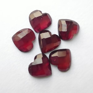 AAA + Qualität Natürliche Granat Herzform Checker Cut Flat Back kalibrierte Großhandel Edelsteine, Benutzerdefinierte Größen erhältlich