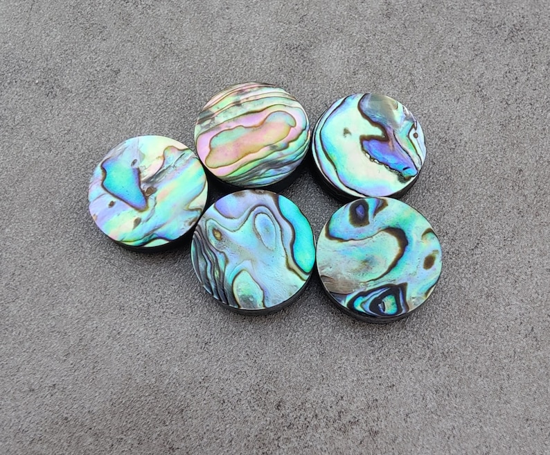 Natural Abalone Shell Round Shape Cabochon Flat Back Calibrated AAA Quality Wholesale Gemstones, All Sizes Available zdjęcie 10