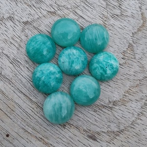 Cabochon rond en Amazonite naturelle à dos plat, calibrées en gros, pierres précieuses de qualité AAA, toutes les tailles disponibles image 9