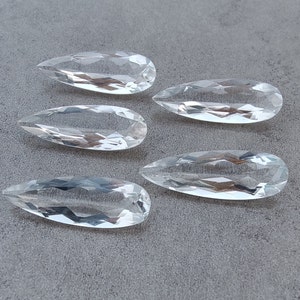 Natural Crystal Quartz Big Pear Shape Faceted Cut Calibrated Teardrop Shape Wholesale AAA+ Quality Gemstones, All Sizes Available