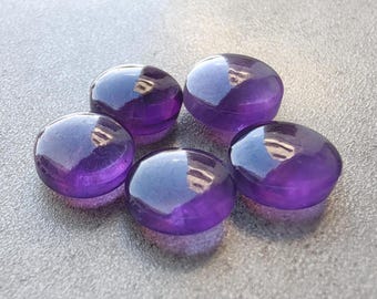 AAA+ Quality Natural Amethyst Round Shape Briolette Cabochon Calibrated Wholesale Gemstones, Custom Sizes Available