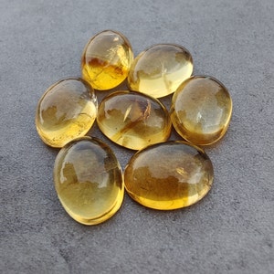 Cabochon en citrine naturelle à dos plat, forme ovale, calibrées AAA , pierres précieuses de qualité en gros, tailles personnalisées disponibles image 4