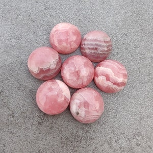 Natürlicher Rhodochrosit Cabochon: Runder, flacher Edelstein