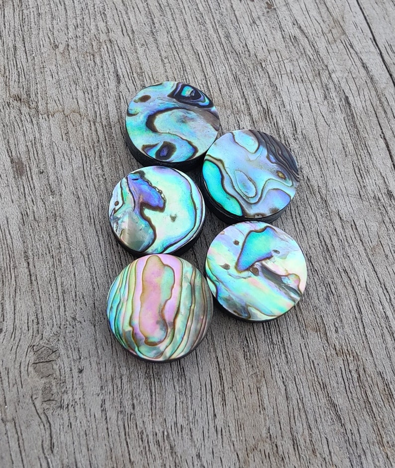 Natural Abalone Shell Round Shape Cabochon Flat Back Calibrated AAA Quality Wholesale Gemstones, All Sizes Available zdjęcie 8