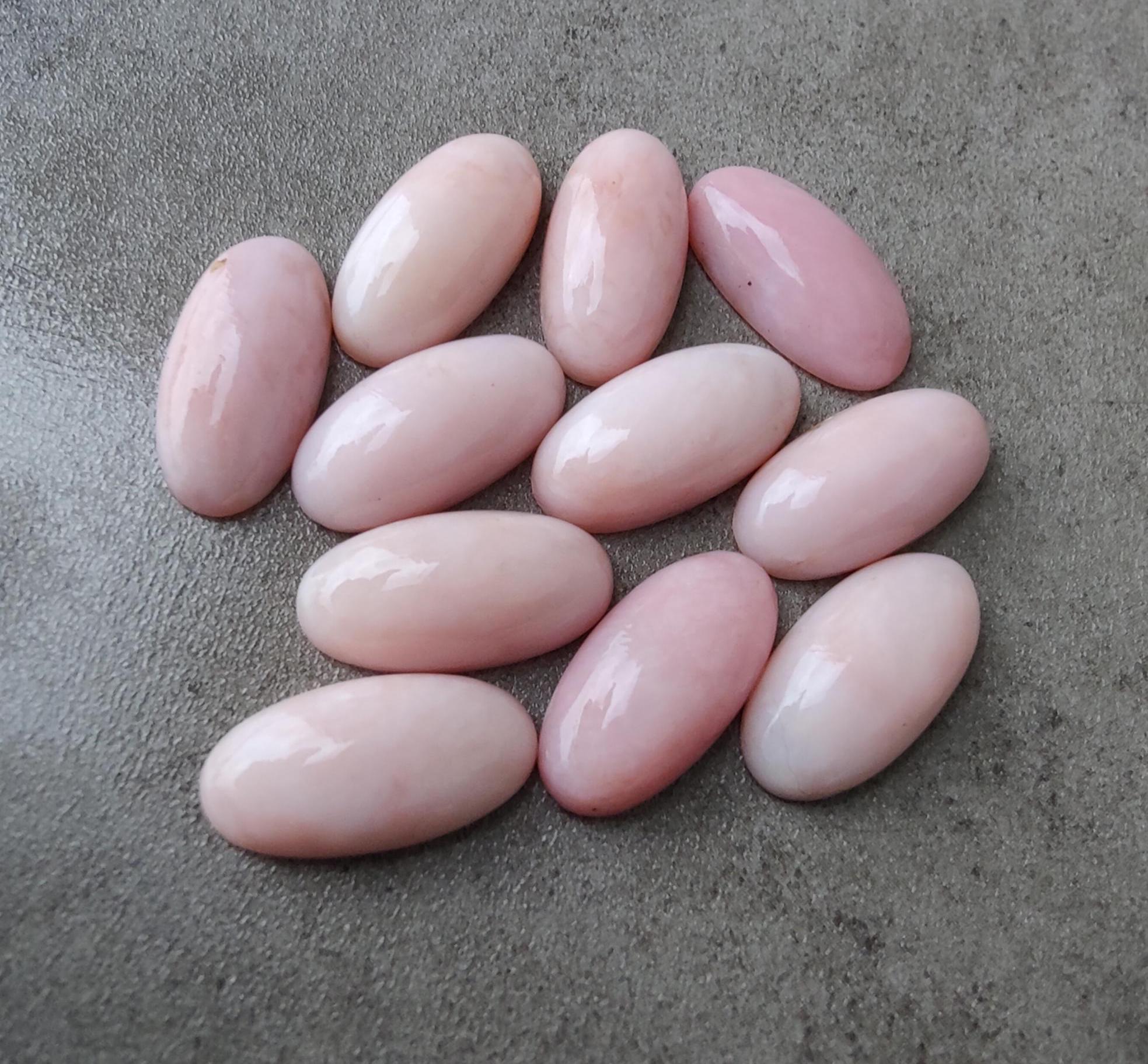 AAA + Qualität Natural Pink Opal Große ovale Form Cabochon flache Rückseite Beda Form kalibrierte Großhandel Edelsteine, alle Größen erhältlich