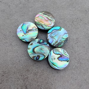 Natural Abalone Shell Round Shape Cabochon Flat Back Calibrated AAA Quality Wholesale Gemstones, All Sizes Available zdjęcie 3