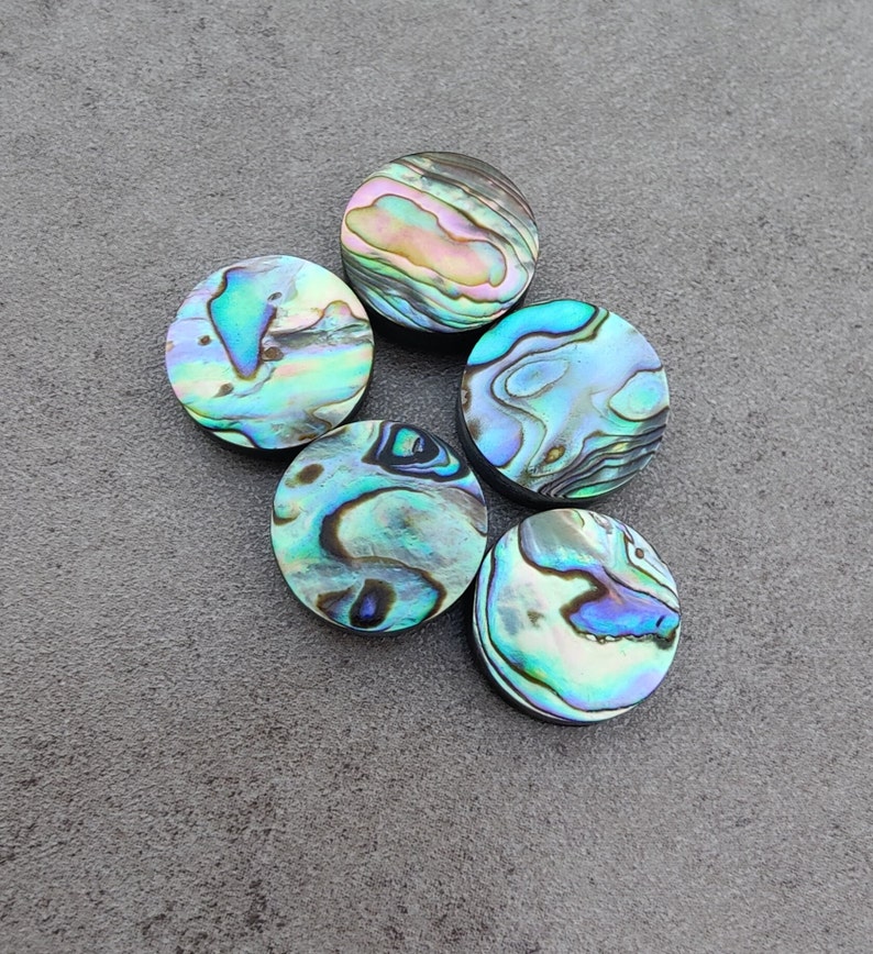 Natural Abalone Shell Round Shape Cabochon Flat Back Calibrated AAA Quality Wholesale Gemstones, All Sizes Available zdjęcie 3