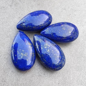 Natural Lapis Lazuli Teardrop Cabochon: Calibrated Pear Gemstone