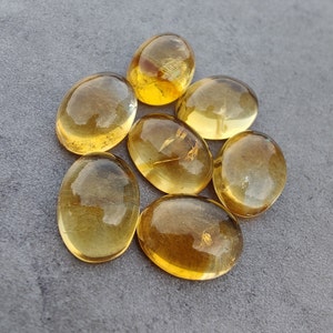 Cabochon en citrine naturelle à dos plat, forme ovale, calibrées AAA , pierres précieuses de qualité en gros, tailles personnalisées disponibles image 8