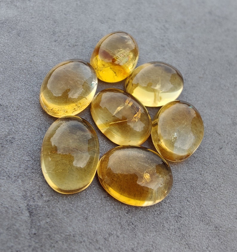 Cabochon en citrine naturelle à dos plat, forme ovale, calibrées AAA , pierres précieuses de qualité en gros, tailles personnalisées disponibles image 8