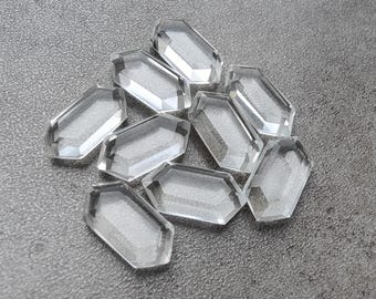 AAA+ Crystal Quartz Hexagon Gemstone: Flat Tablet Cut, Calibrated Sizes