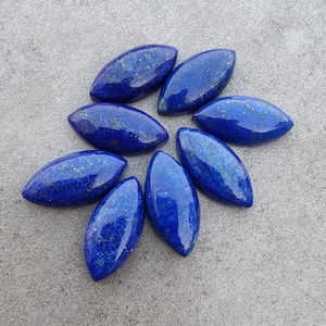 AAA+ Quality Natural Lapis Lazuli Marquise Shape Cabochon Flat Back Calibrated Wholesale Gemstones, All Sizes Available