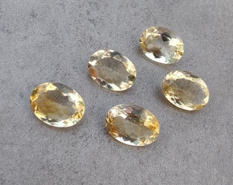 Piedras preciosas al por mayor calibradas de corte facetado de forma ovalada de citrino natural de calidad AAA+, tamaños personalizados disponibles