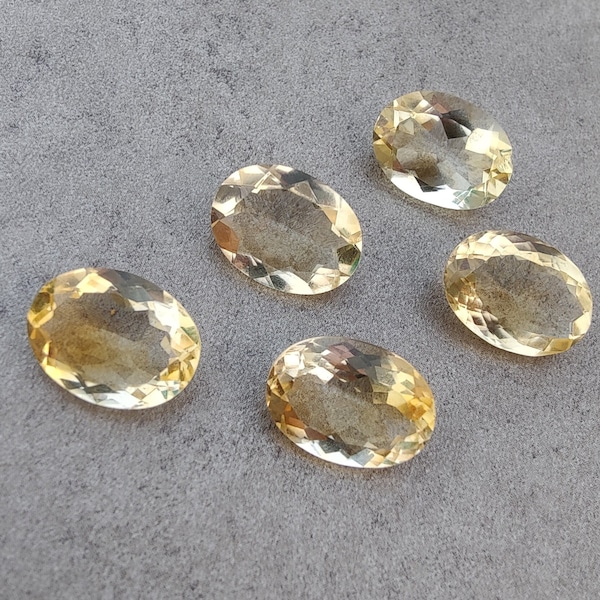 Citrine naturelle de qualité AAA +, forme ovale, taille facettée, pierres précieuses calibrées en gros, tailles personnalisées disponibles