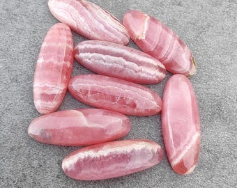 AAA+ Rhodochrosite Cabochon: Big Oval Flat Back Gemstone