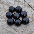 AAA+ Black Onyx Cabochon: Round Flat Back Gemstone, All Sizes product logo