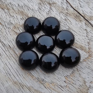 AAA+ Calidad Natural Negro Onyx Forma Redonda Cabujón Espalda Plana Piedras Preciosas Al Por Mayor Calibradas, Todos los Tamaños Disponibles