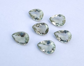 AAA+ Quality Natural Green Amethyst Teardrop Shape Faceted Cut Calibrated Pear Shape Wholesale Gemstones, Custom Sizes Available