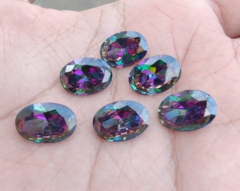 AAA+ Quality Natural Mystic Topaz Oval Shape Faceted Cut Calibrated Wholesale Gemstones, Custom Sizes Available