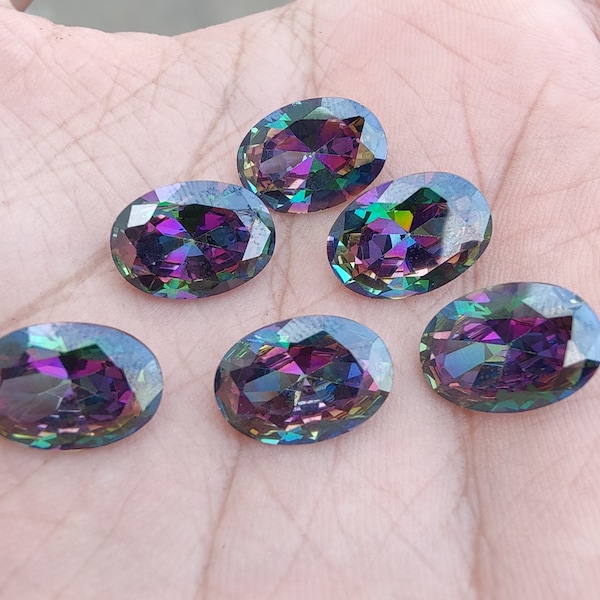 Piedras preciosas al por mayor calibradas de corte facetado de forma ovalada de topacio místico natural de calidad AAA+, tamaños personalizados disponibles