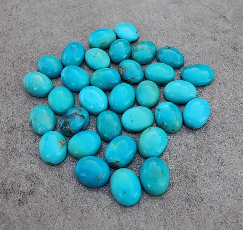 Natural American Turquoise Oval Shape Cabochon Flat Back Calibrated ...