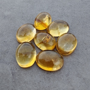 Cabochon en citrine naturelle à dos plat, forme ovale, calibrées AAA , pierres précieuses de qualité en gros, tailles personnalisées disponibles image 1