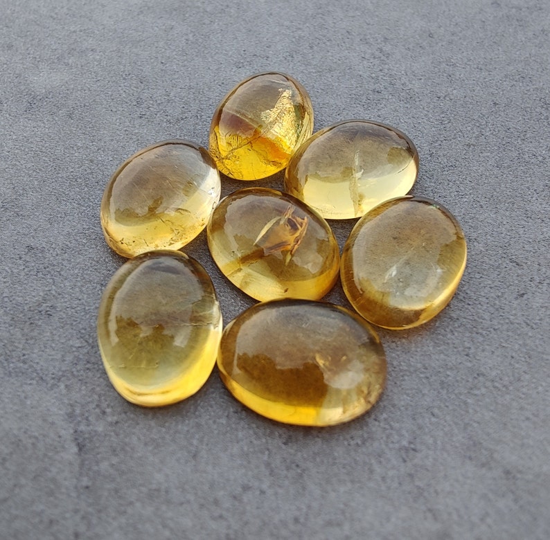 Cabochon en citrine naturelle à dos plat, forme ovale, calibrées AAA , pierres précieuses de qualité en gros, tailles personnalisées disponibles image 1