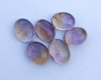 Natural Ametrine Oval Shape Cabochon Flat Back Calibrated AAA+ Quality Wholesale Gemstones, Custom Sizes Available