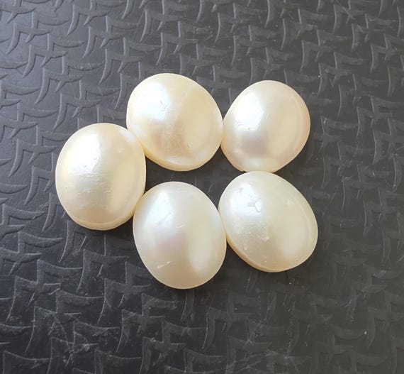 AAA+ Quality Natural Pearl Oval Shape Cabochon Flat Back Calibrated Wholesale Loose Gemstones
