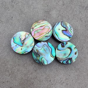 Natural Abalone Shell Round Shape Cabochon Flat Back Calibrated AAA Quality Wholesale Gemstones, All Sizes Available zdjęcie 9