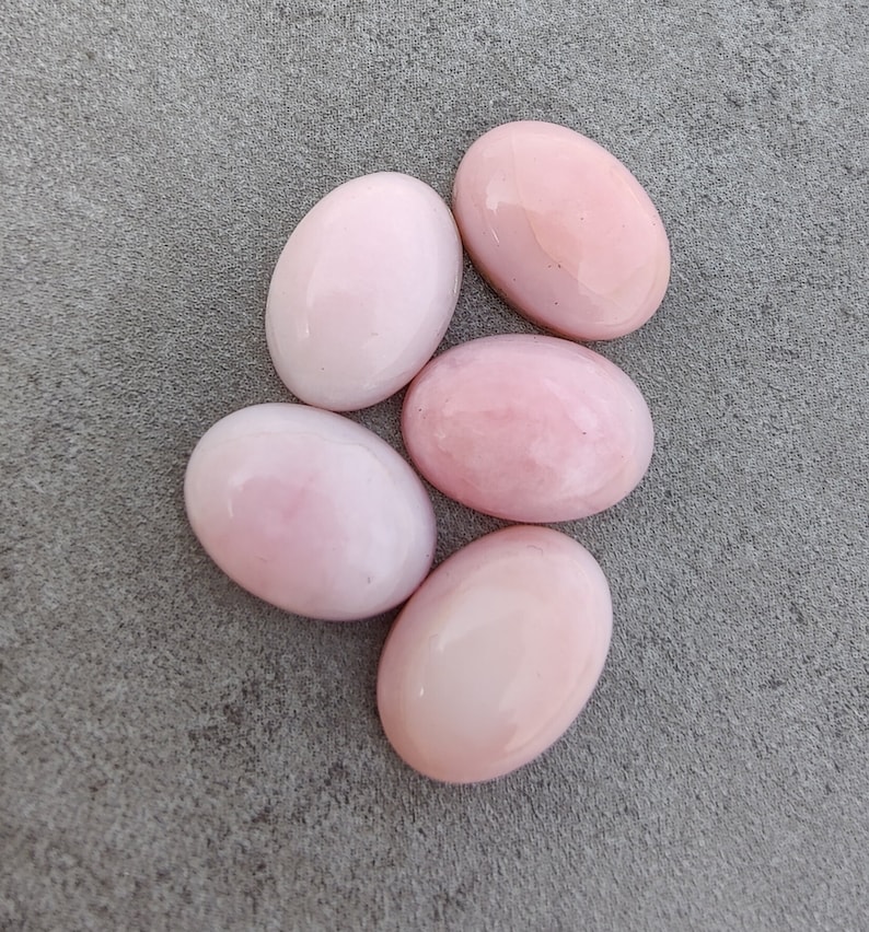Cabochon de forme ovale, dos plat, opale rose naturelle de qualité AAA , pierres précieuses calibrées en gros, tailles personnalisées disponibles image 5