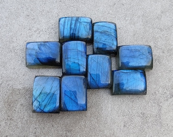 Natural Labradorite Rectangle Shape Cabochon AAA+ Quality Flat Back Calibrated Wholesale Gemstones, All Sizes Available