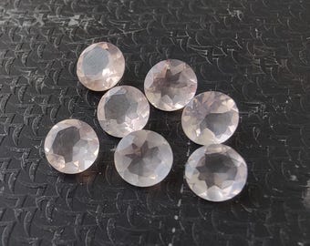 AAA Rose Quartz Gemstone: Round Faceted Natural Pink Stone