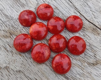 AAA+ Quality Natural Sponge Coral Round Shape Cabochon Flat Back Calibrated Wholesale Gemstones, All Sizes Available