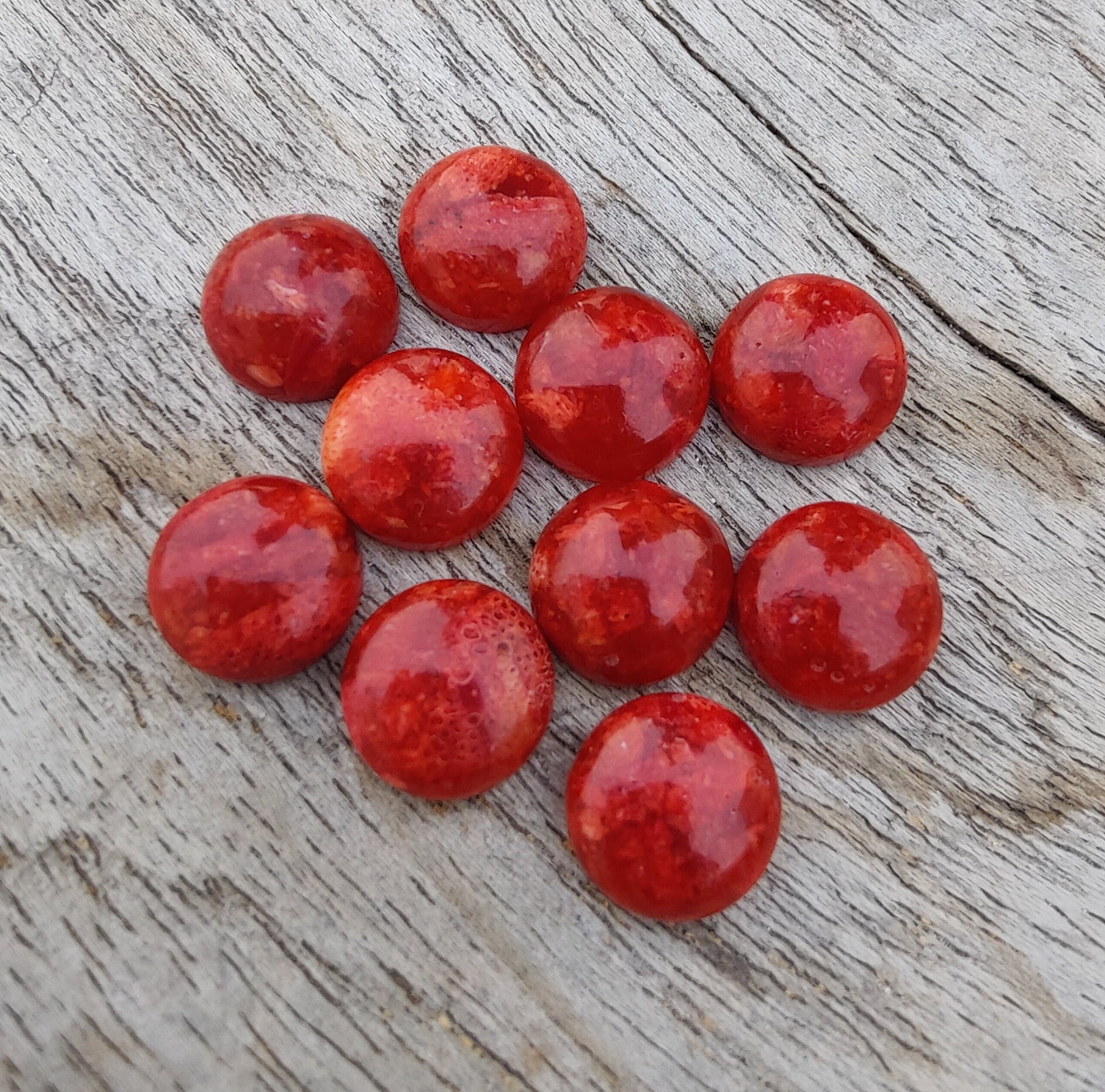Corail Rouge Naturel Poli - Pierres Précieuses Brutes - 14 Carats - Lot De 2 - Umaiza Gems