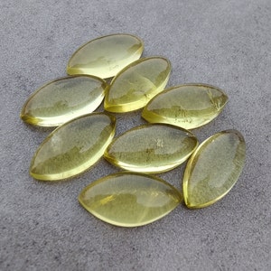 AAA+ Quality Natural Lemon Quartz Marquise Shape Cabochon Flat Back Calibrated Wholesale Gemstones, Custom Sizes Available