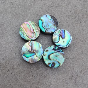Natural Abalone Shell Round Shape Cabochon Flat Back Calibrated AAA Quality Wholesale Gemstones, All Sizes Available zdjęcie 5