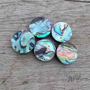 Natural Abalone Shell Round Shape Cabochon Flat Back Calibrated AAA Quality Wholesale Gemstones, All Sizes Available zdjęcie 2